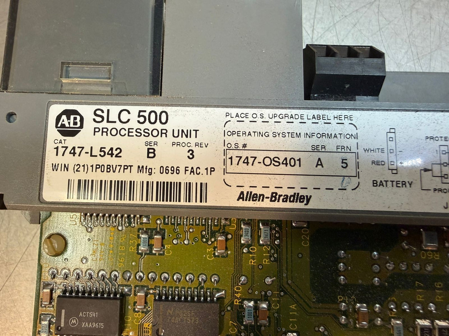 Allen Bradley 1747-L542 /B Rev 3 SLC 500 5/04 CPU                  (4.3.3)