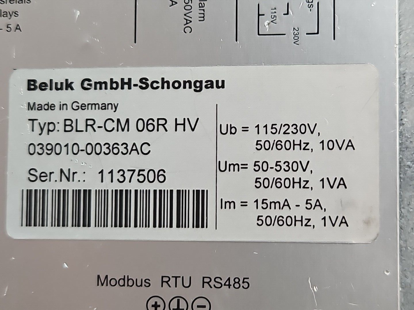 Eaton Cuttler Hammer BLR-CM06RHV  Power Factor Control Relay            (BIN631)