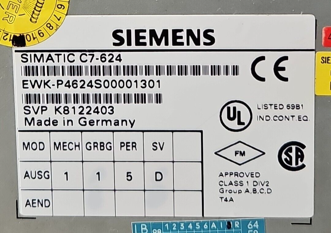 Siemens Simatic C7-624 Interface Panel                                  (BIN331)