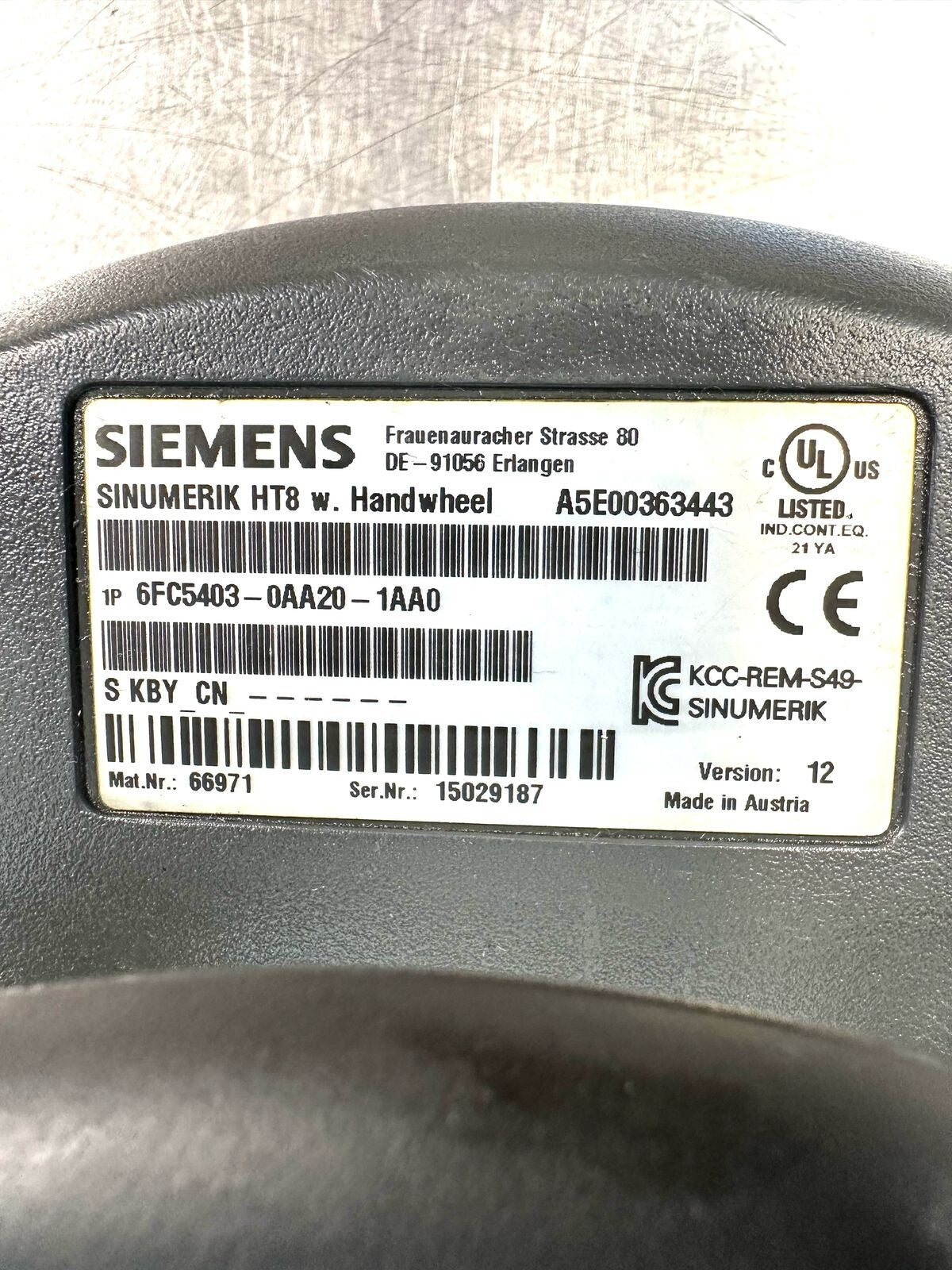 Siemens 6FC5403-0AA20-1AA0 Sinumerik HT8 6FC5403-0AA20-1AA0 VER.12  (6.4.5)