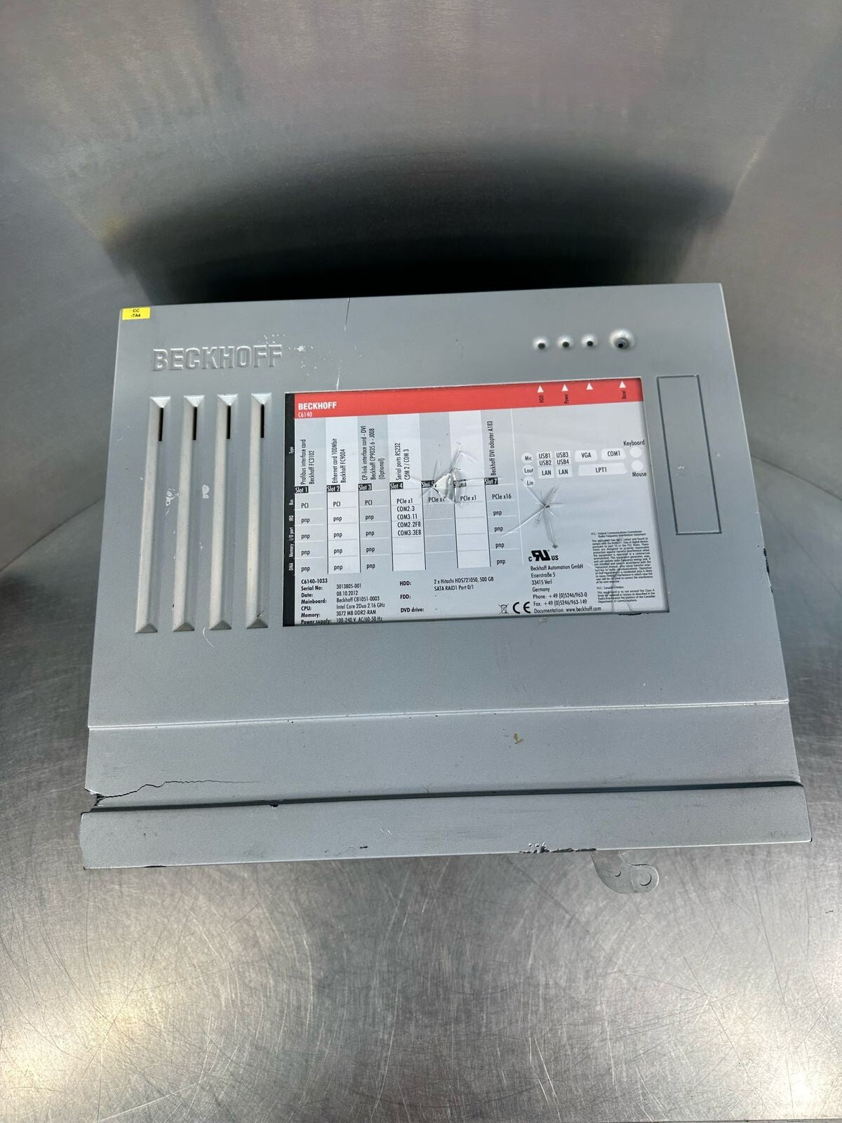 Beckhoff C6140-1033 INDUSTRIAL PC CONTROL CABINET                    (8.4.1)
