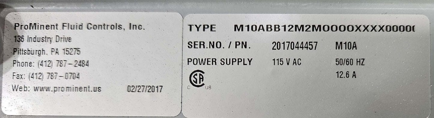 Prominent M10A Multiflex Powe Supply 115Vac 50/60Hz                     (BIN762)