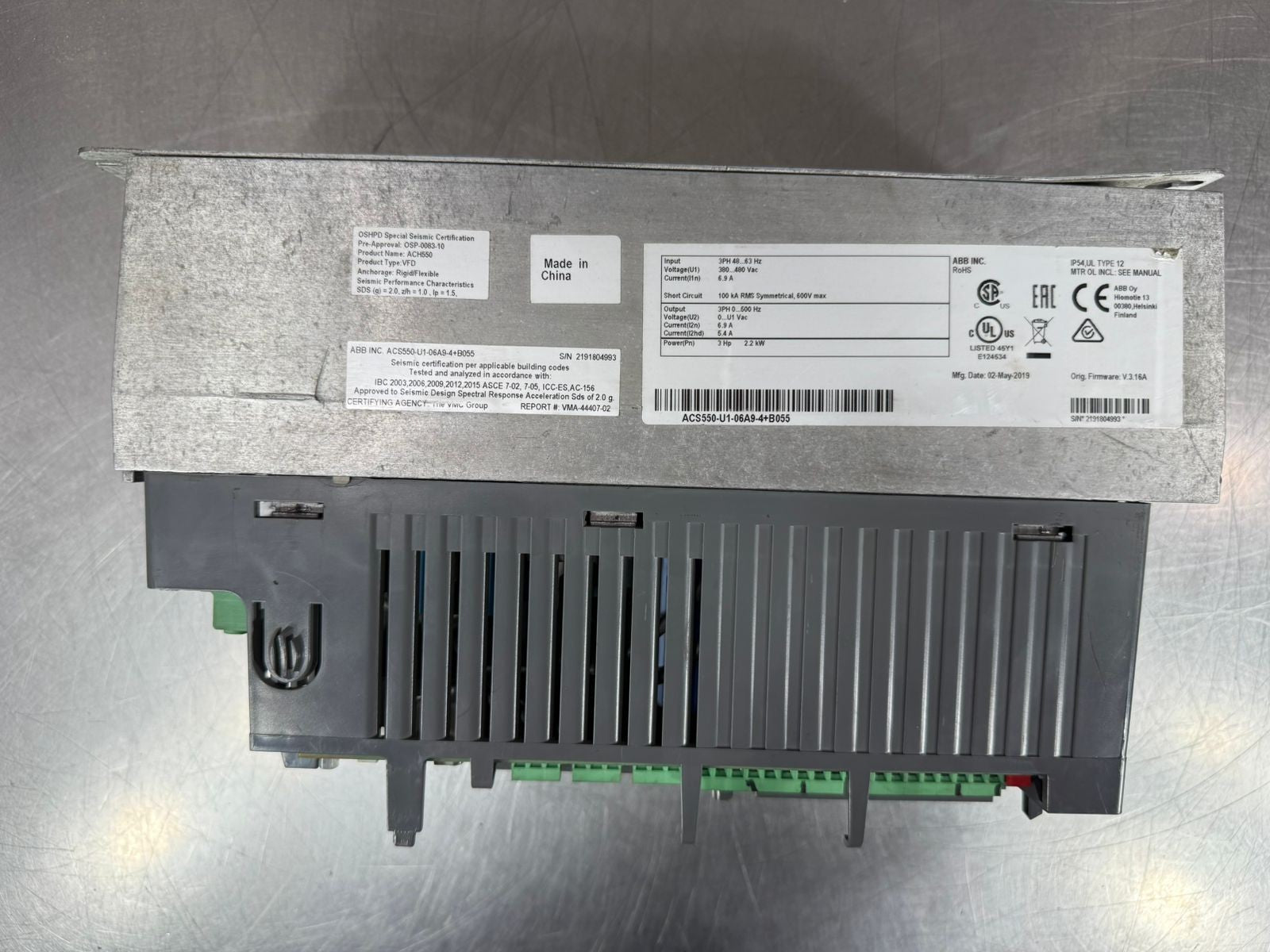 Abb ACS550-U1-06A9-4+B055 Vfd Drive 3hp 380-480vac 0-500hz         (8.3.5)