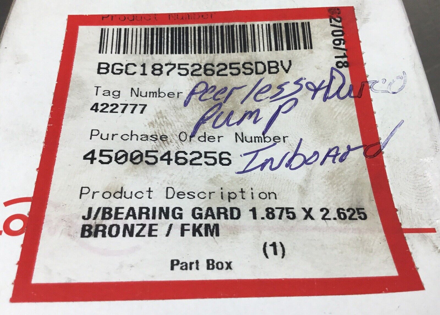 FLOWSERVE BEARING GARD BRONZE  BGC18752625SDBV  1.875 x 2.625