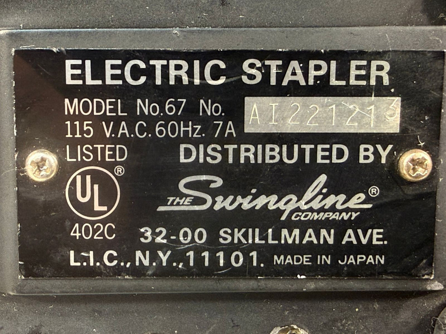 Swingline Electric Stapler 67 Commercial - Black (8.6.4)