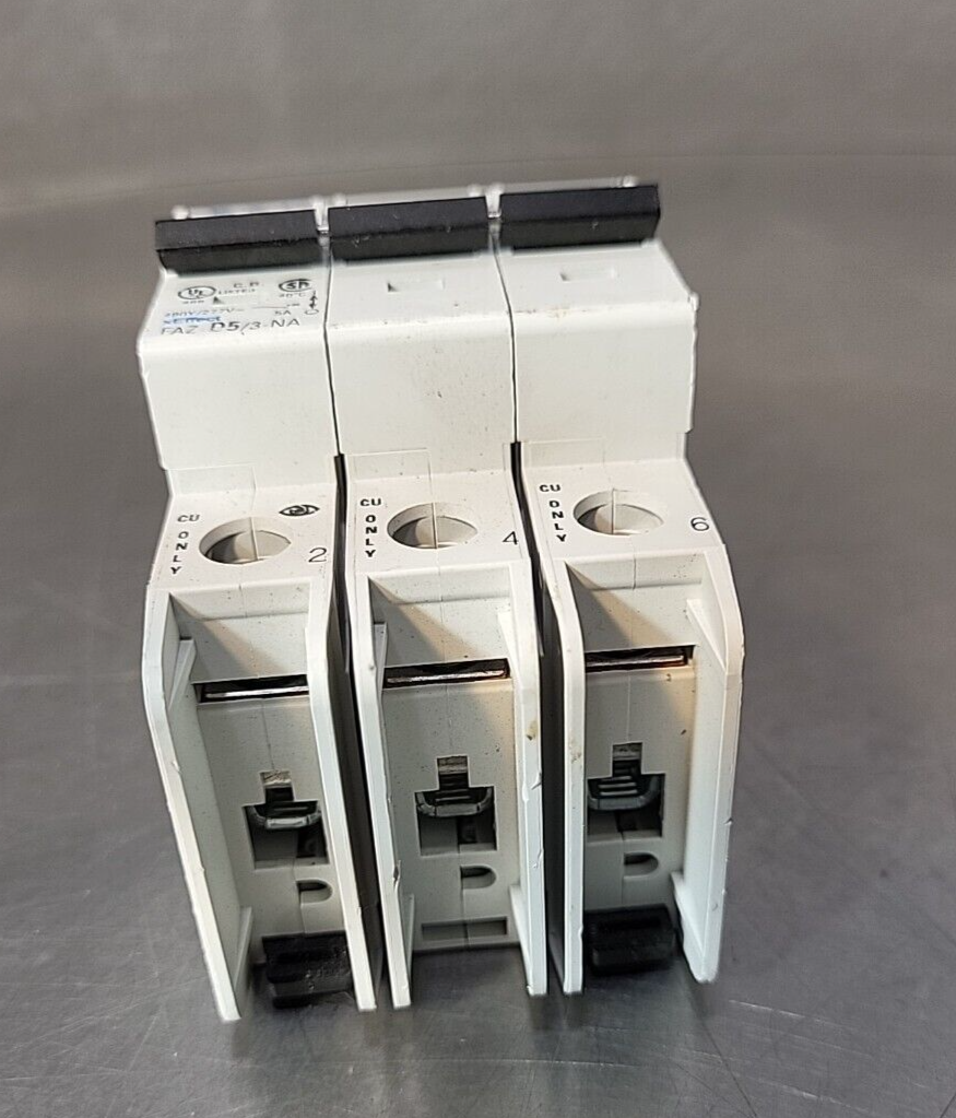 EATON FAZ-D5/3-NA 3 Pole Circuit Breaker  (BIN354)