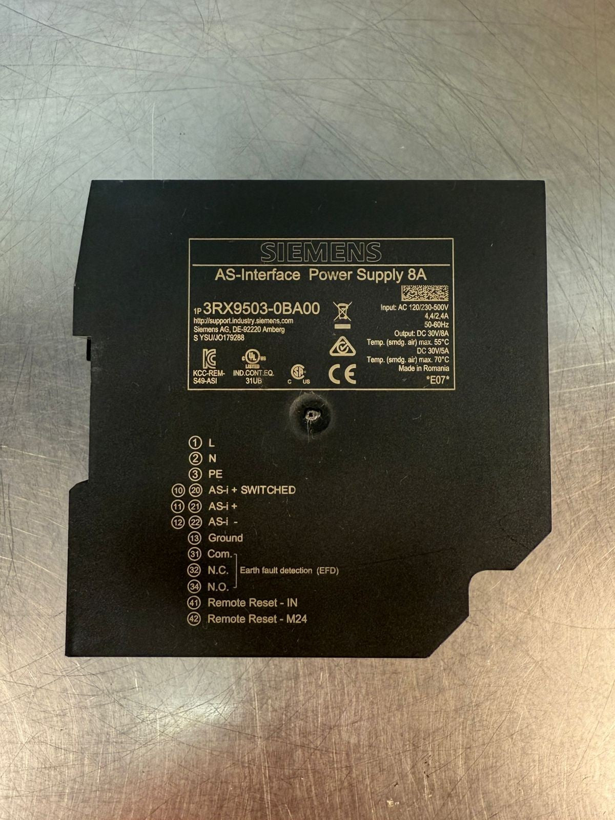 Siemens 3RX9503-0BA00 As-Interface Power Supply 8A (4.5.1)