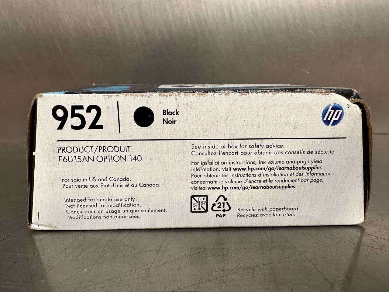 Hp 952 Black Ink Cartridge F6U15AN 7720 7740 8210....  NEW      (5.3.3)