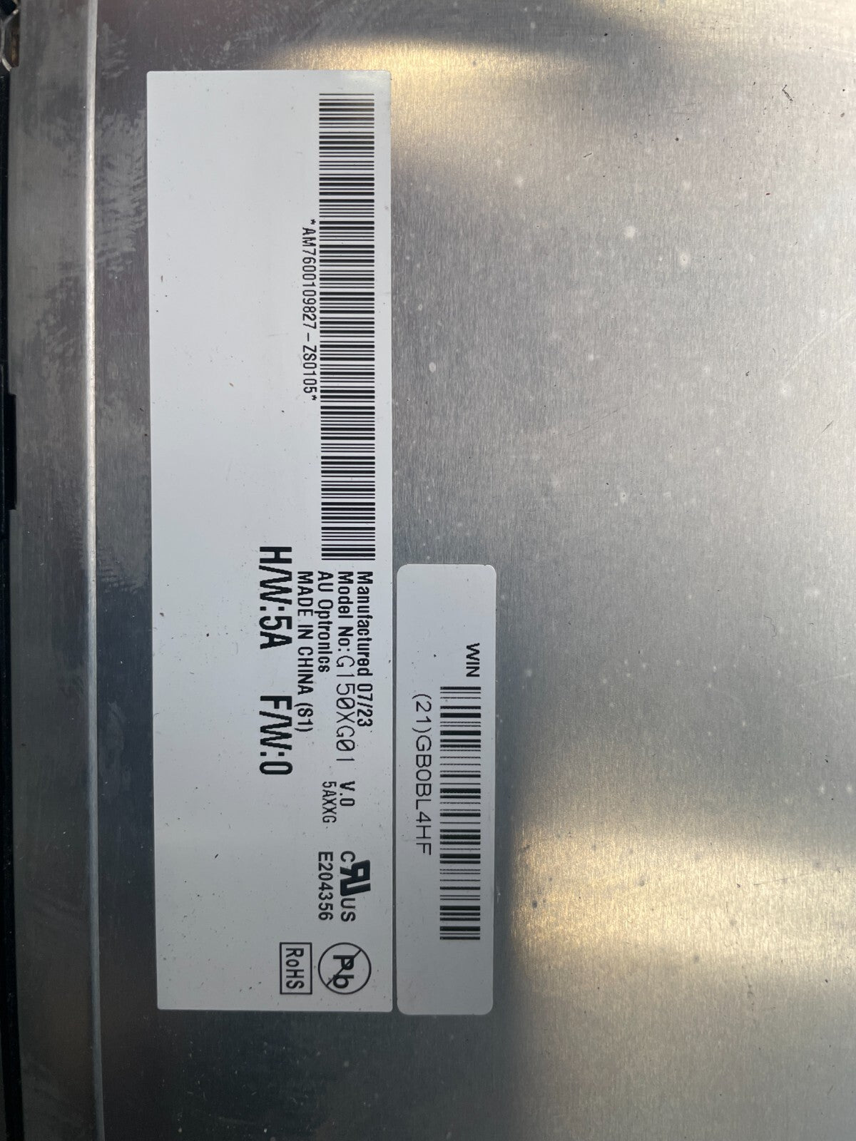 Allen Bradley G150XG01 White VersaView 1500P 15-Inch LCD Touch Screen Panel