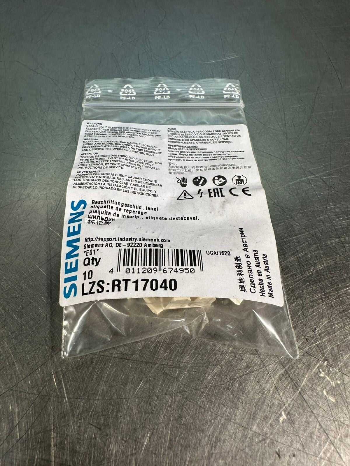 Siemens LZS:RT17040 Inscription Plate 10 un.                   (7.2.2)