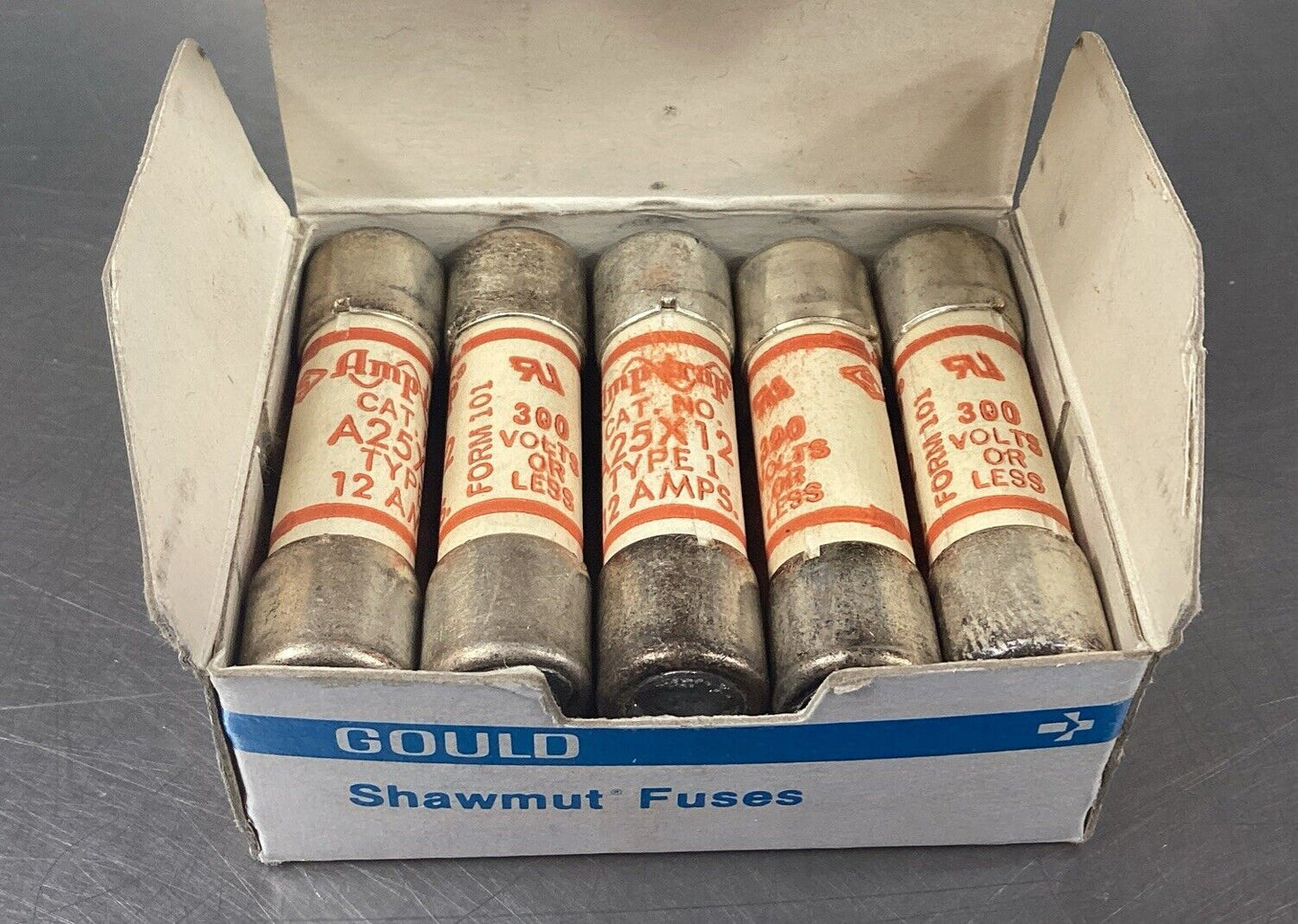 GOULD-SHAWMUT  A25X12  AMP TRAP FUSE 12A 300V Type 1  (BOX OF 10)    4E-25