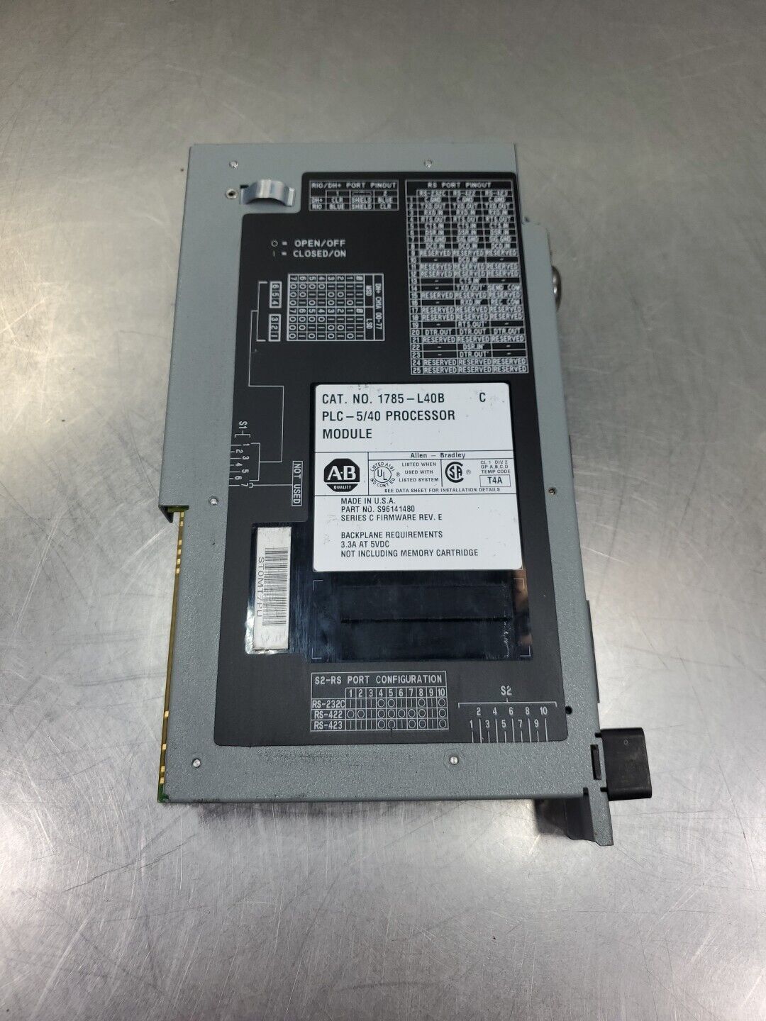 Allen Bradley 1785-L40B Ser C PLC-5/40 Processor Module.                   3D-33