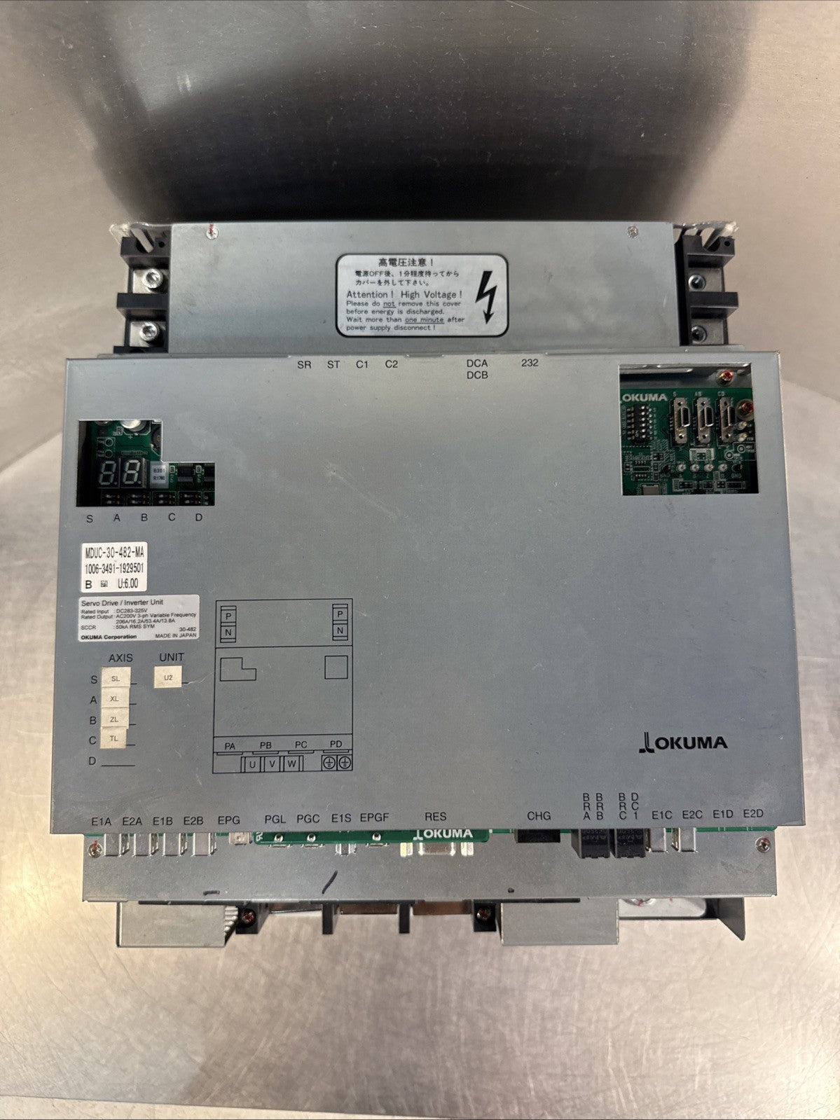 Okuma MDUC-30-482-MA Servo Drive /Inverter Unit SCCR 50Ka RMS Sym (9.6.1)