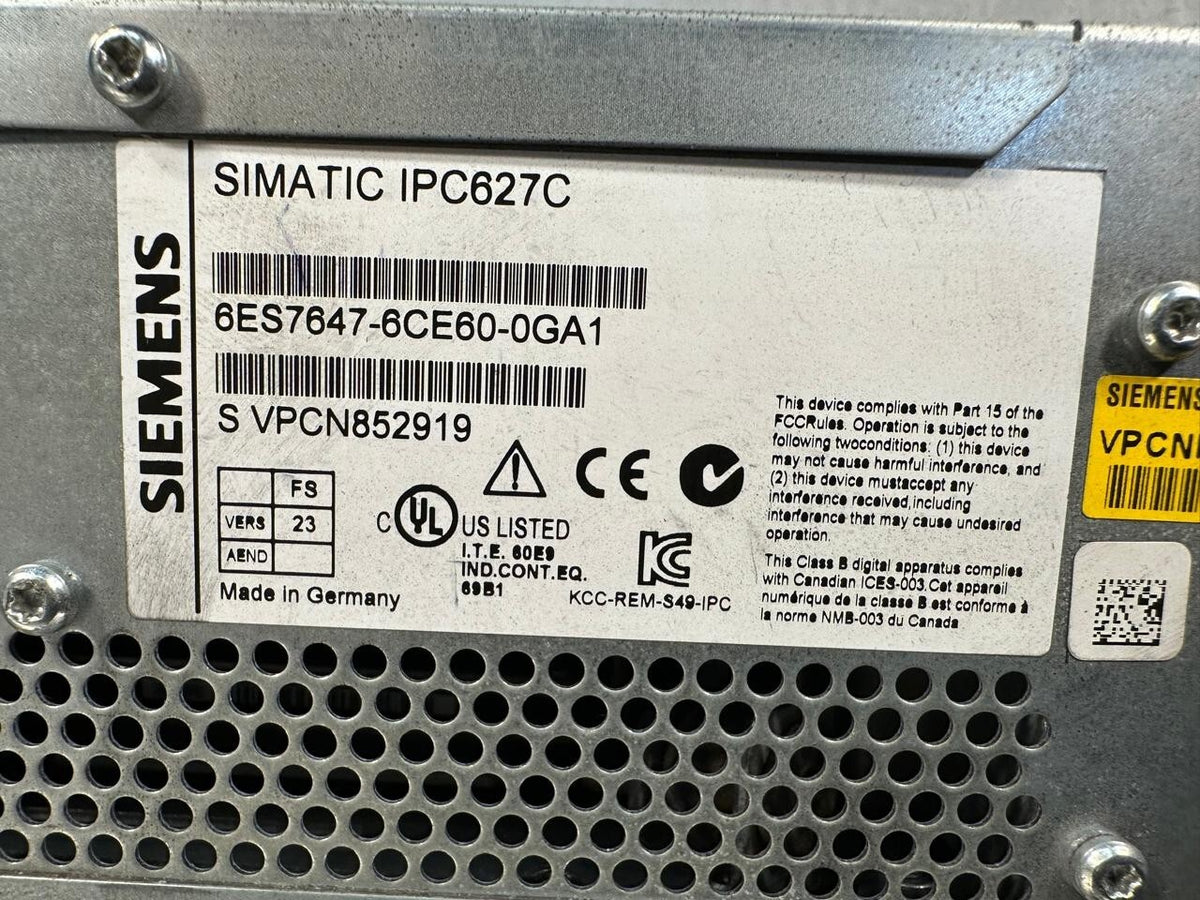 Siemens 6ES7647-6CE60-0GA1 Simatic IPC627C   (8.4.5)