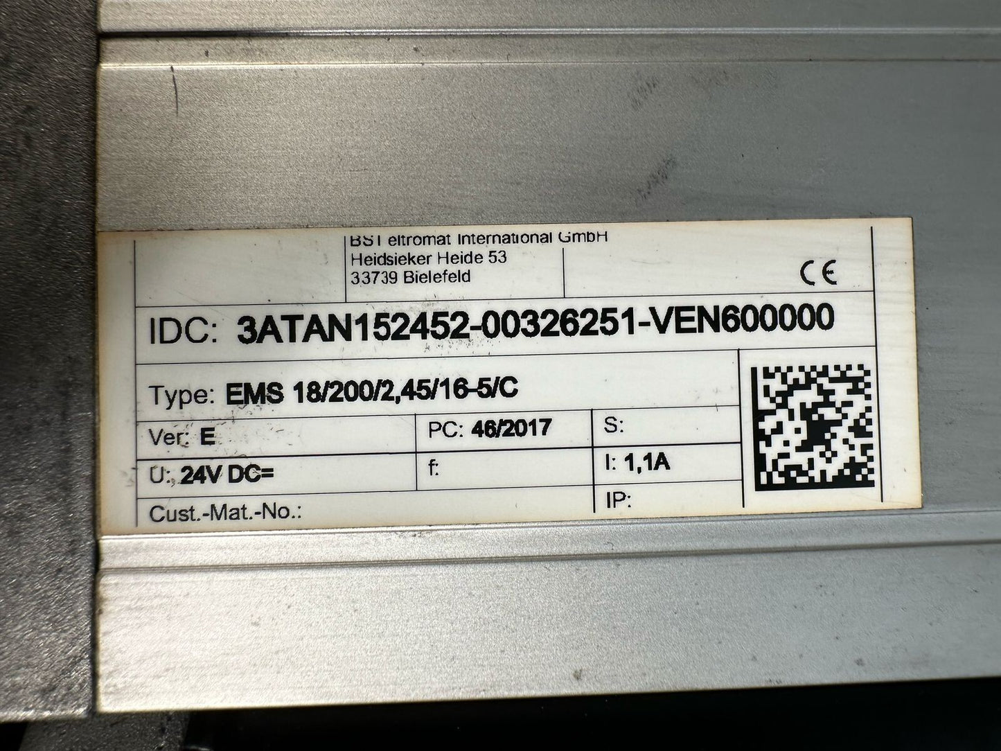 Bst 3ATAN152452-00326251-VEM600000 Ems 18/200/2,45/16-5/C           (3.6.5)