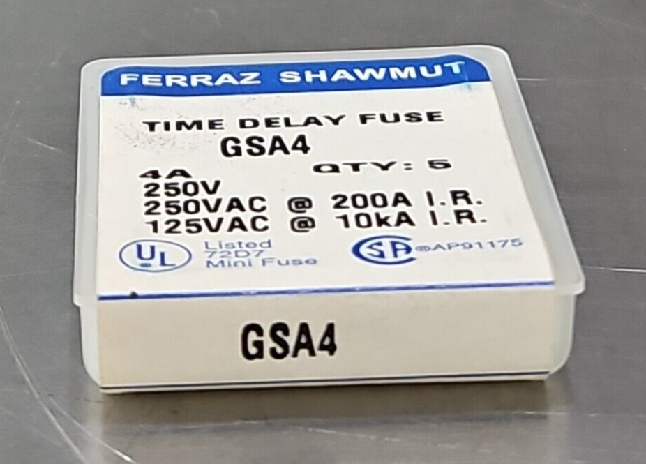 Ferraz Shawmut GSA4 Time Delay Fuse 4A 250V   Pck w/3 boxes              loc4A28
