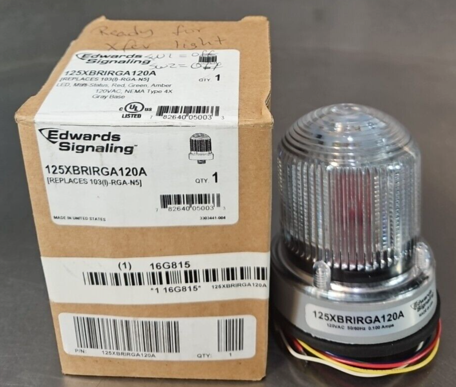 Edwards Signaling 125XBRIRGA120A  Visual Signal Light                   (BIN435)