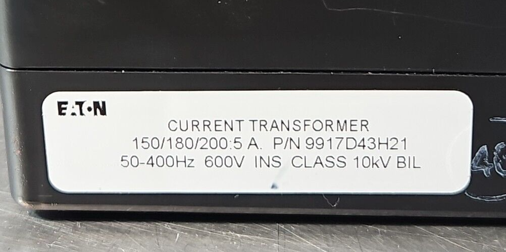 Eaton 9917D43H21 Current Transformer 50-400Hz 600V                      (BIN521)
