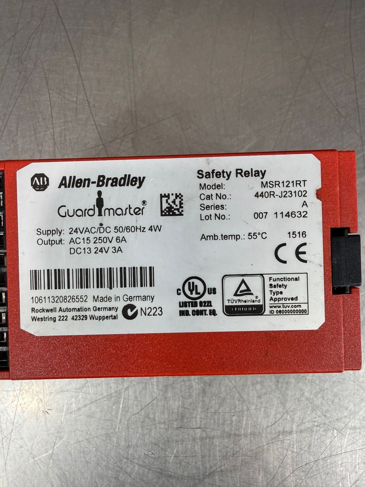 Allen-Bradley 440R-J23102 Safety Relay MSR121RT 24V                (9.3.2)