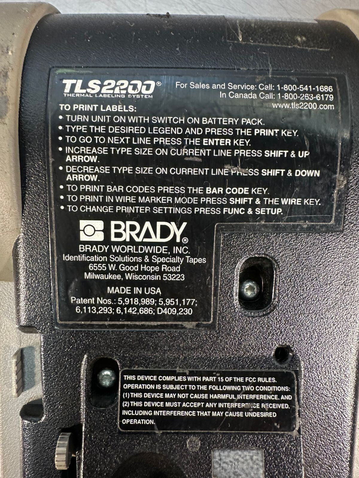 Brady TLS2200 Label Thermal Printer TLS-2200     (7.2.1)