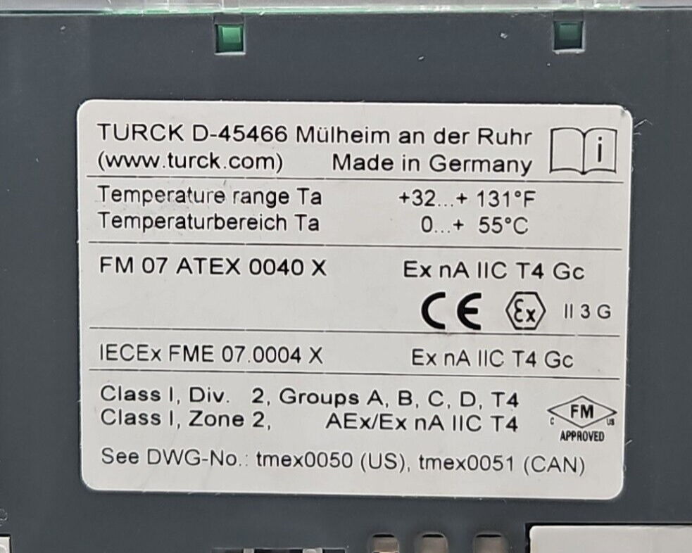 Turck D-45466 BL20-2AI-PT/NI-2/3 Digital relay outp interface module (BIN3.4.4)