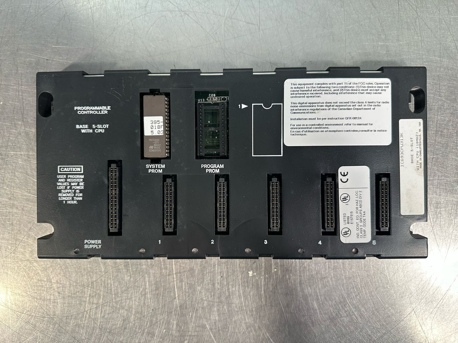 Ge IC693CPU313K Base 5-Slot with CPU (10MHZ)                      (5.4.1)