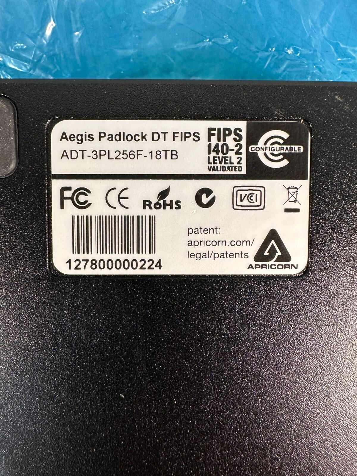Apricorn Aegis Padlock DT FIPS ADT-3PL256F-18TB    NEW              (2.1.2)