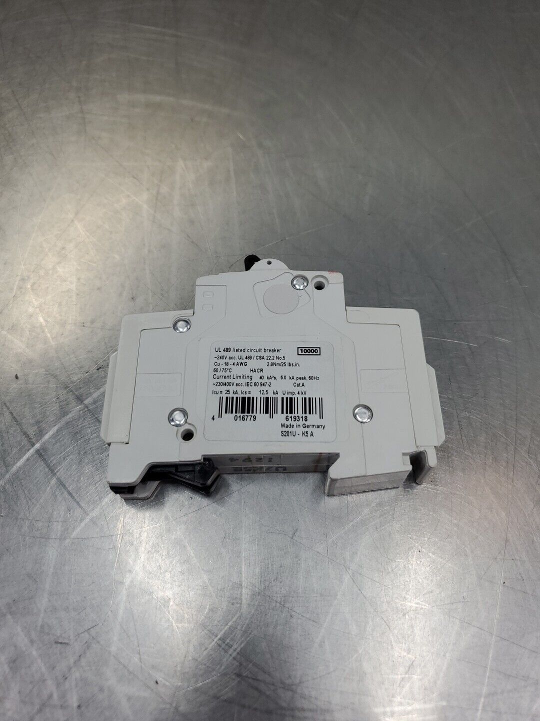 ABB S 201 U K 5A CIRCUIT BREAKER, 1 POLE, 240V, 50/60HZ.                   4E-34