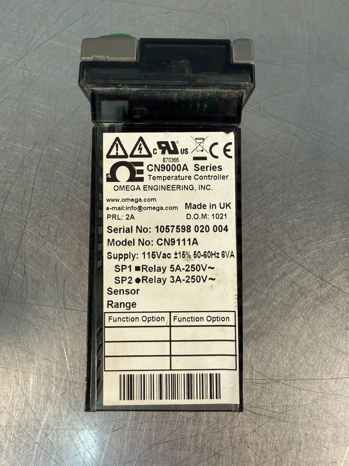Omega Engineering CN9111A Temp. Cntrl  CN9000A 115v 50/60hz 6VA    (3.1.2)