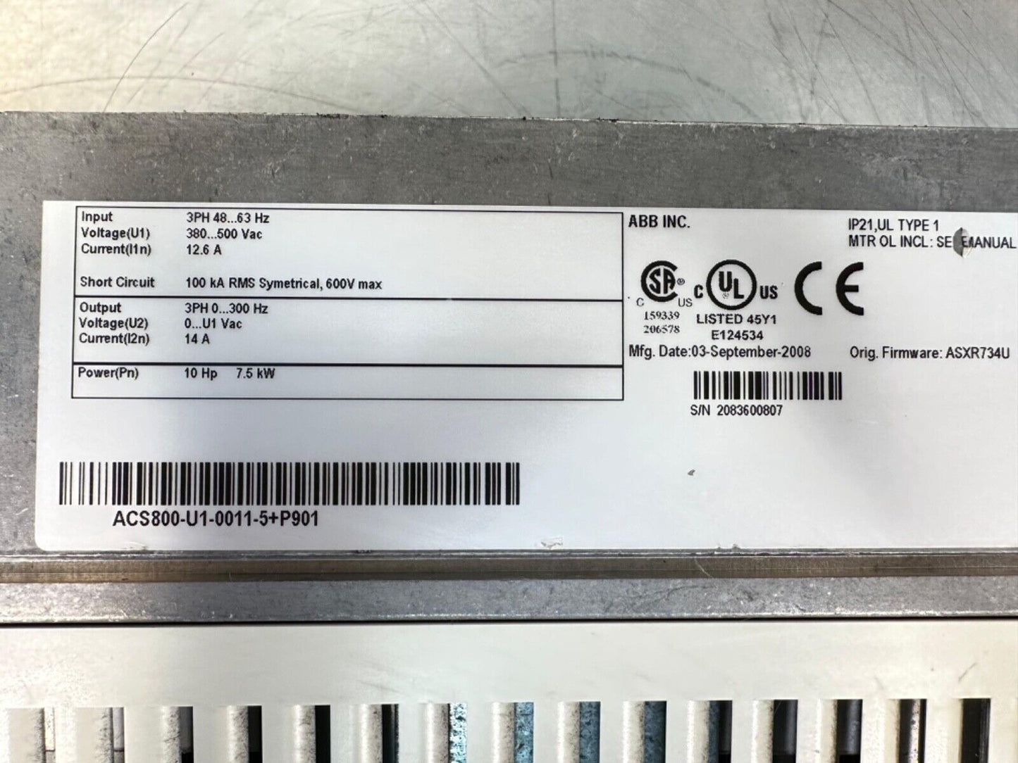 ABB  ACS800-U1-0011-5+901  - 600 v (1A-29)