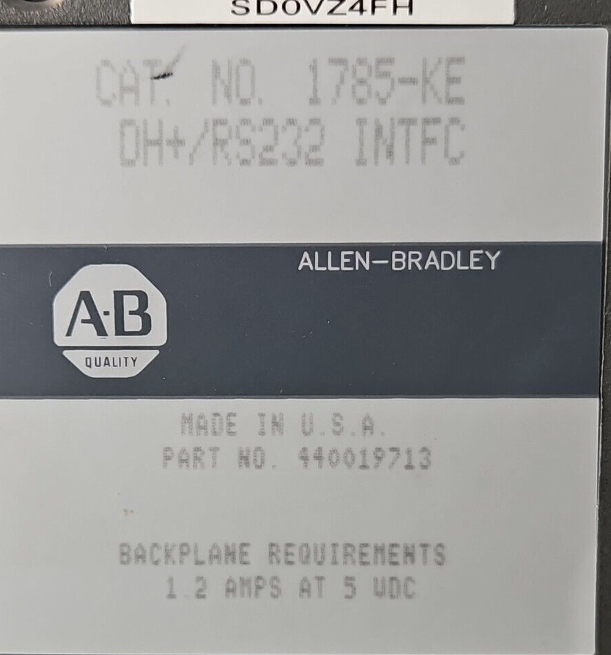 Allen Bradley 1785-KE/B Interface Data Highway Com. Module              (BIN412)