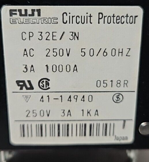 FUJI CP32/3N Circuit protector                                       Loc4C22