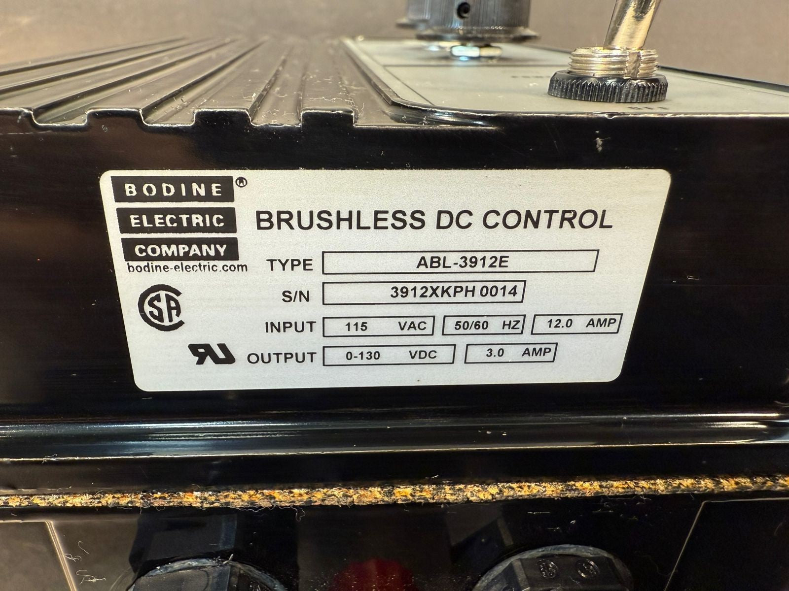 Bodine Electric ABL-3912E Brushless DC Adjustable Speed            (3.6.1)