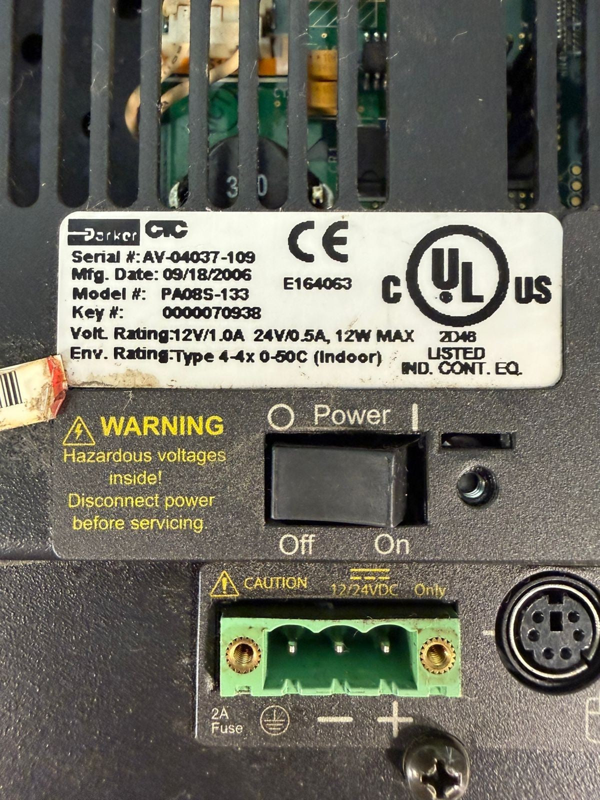 Ctc Parker - PA08S-133 Automation 12V/1.0A 24V/0.5A 12W            (5.6.5)