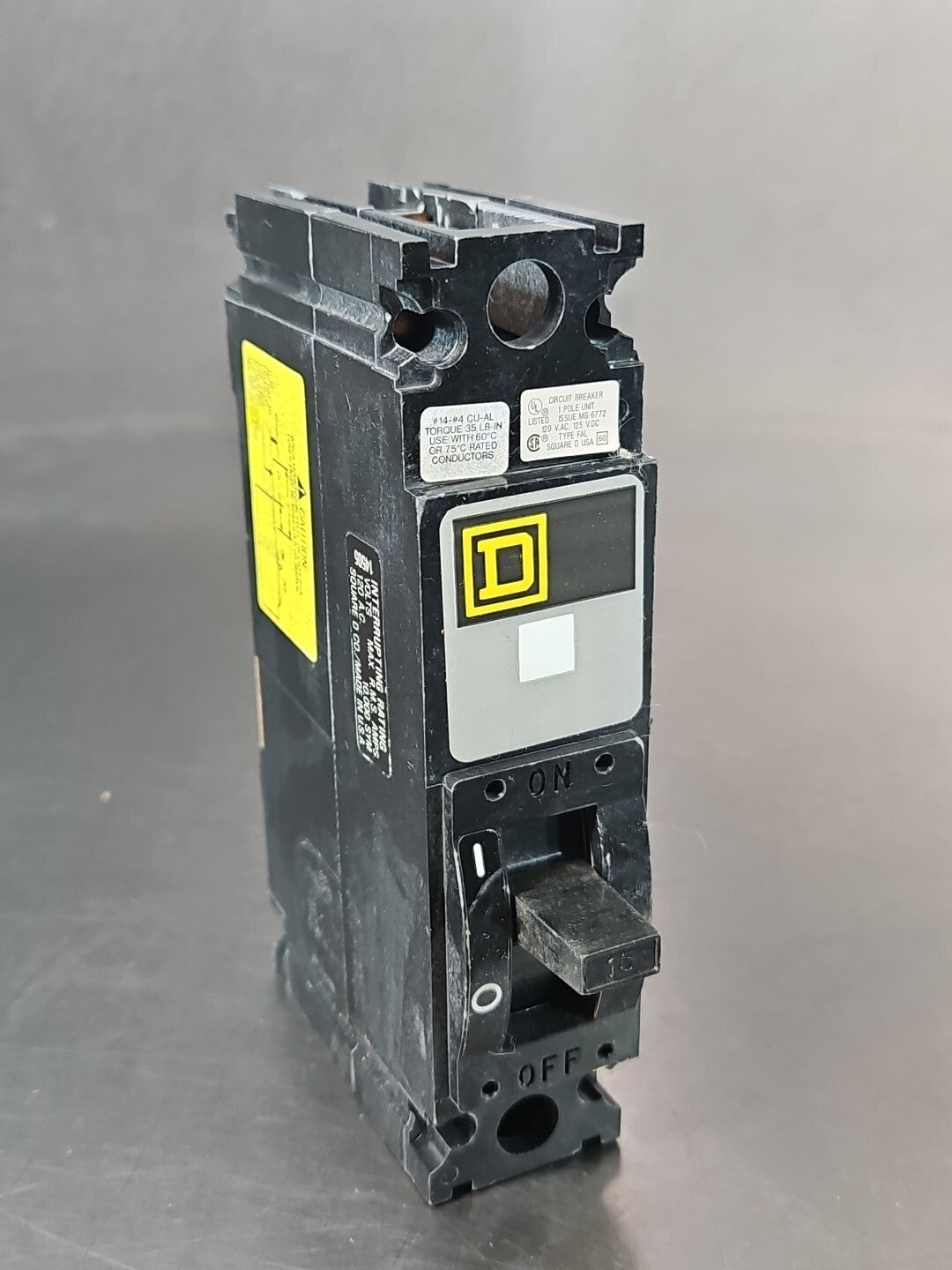 Square D FAL12015 Molded Case Circuit Breaker 15A                       (BIN345)