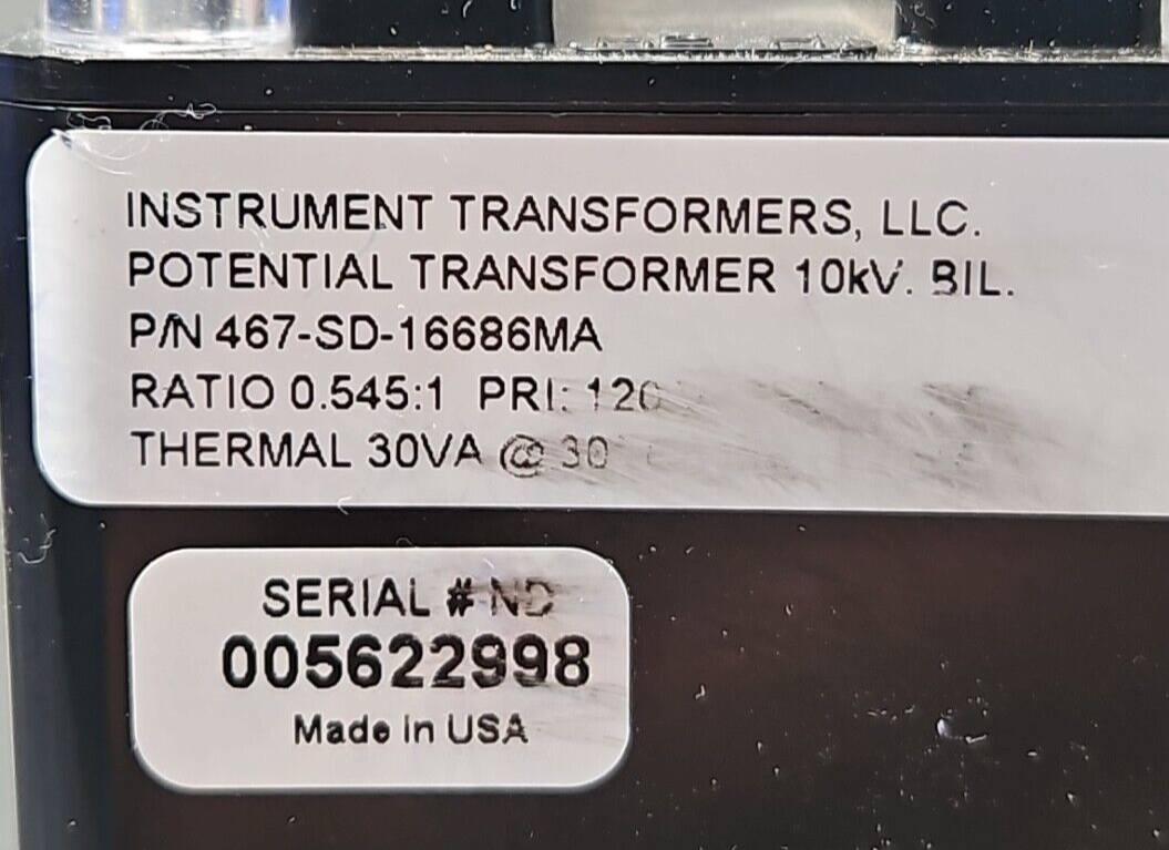 Insrument Transformer 467-SD-16686MA Voltage transfomer 120V 60Hz   (BIN3.4.4)