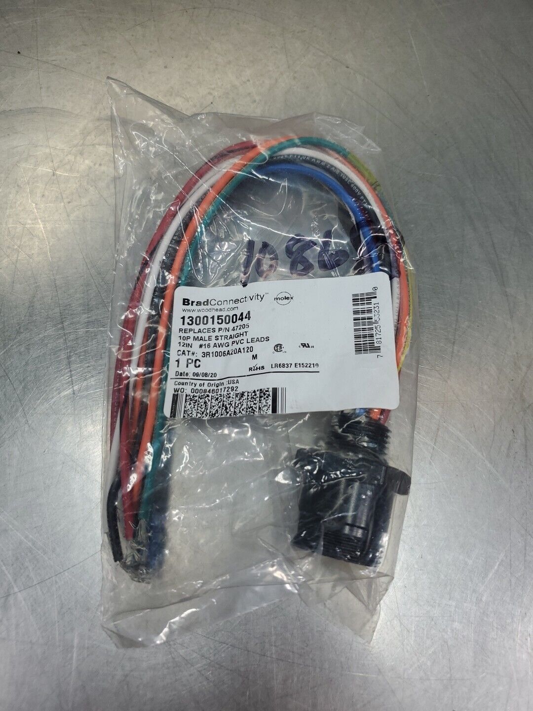 Brad Harrison 1300150044 10P Male Straight Plug.                           5E-17