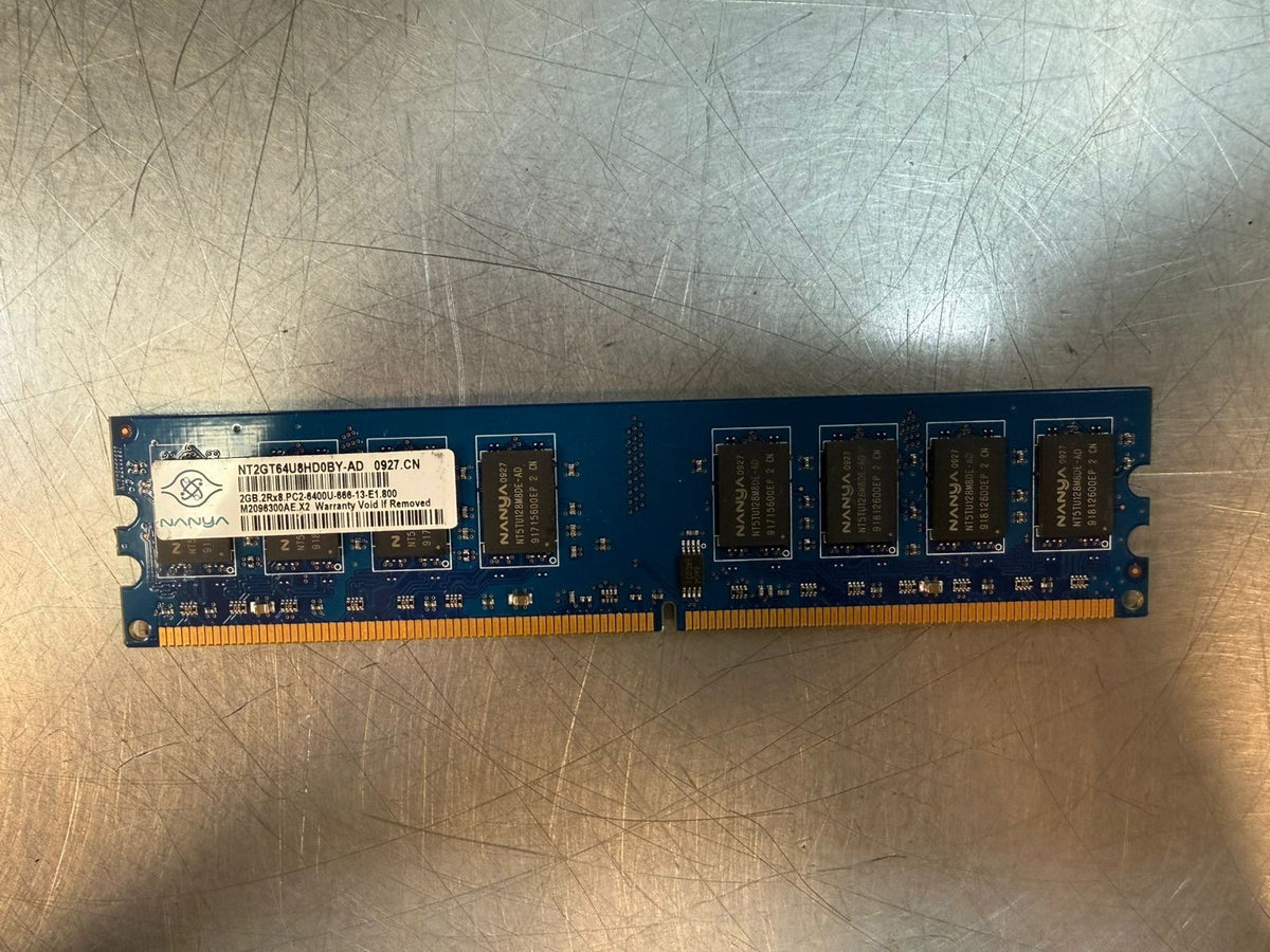 Nanya NT2GT64U8HD0BY-AD 2 GB 2Rx8 PC2-6400U-666-13-E1.800          (5.3.5)