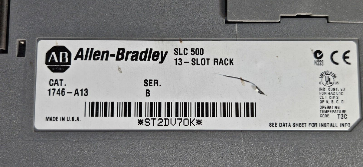 Allen Bradley 1746-A13 / 1746-P3 Slot Rack and Power Supply             (BIN622)