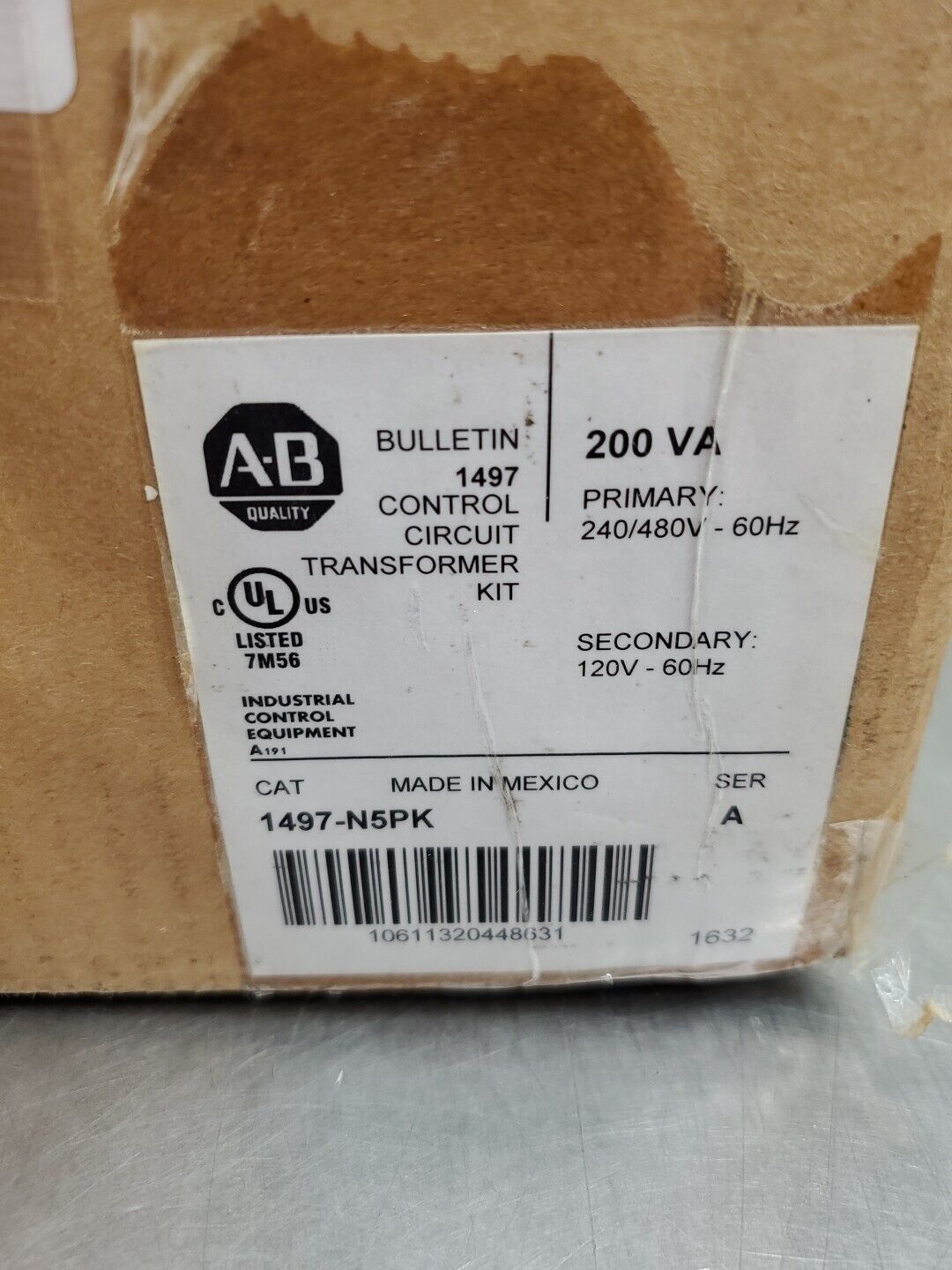 ALLEN BRADLEY 1497-N5PK Ser A CONTROL CIRCUIT TRANSFORMER.                 4F-36