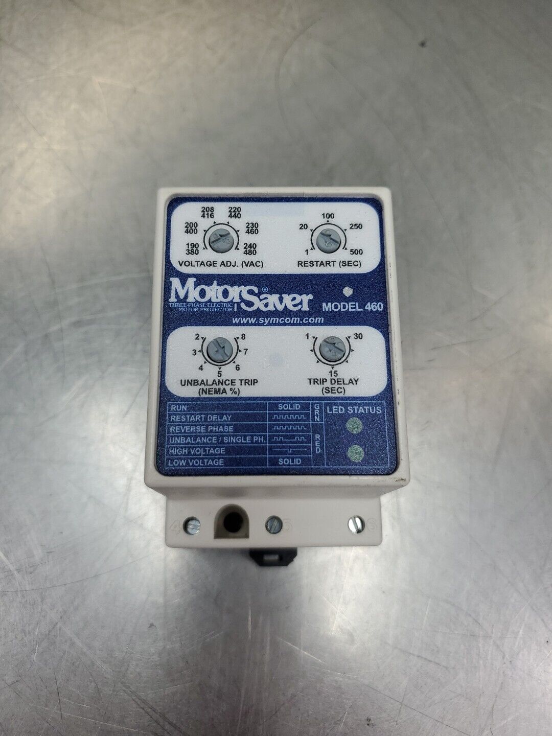 MotorSaver Model:460 Motor Protector Module, Input:190-480VAC. 3D-28 ...