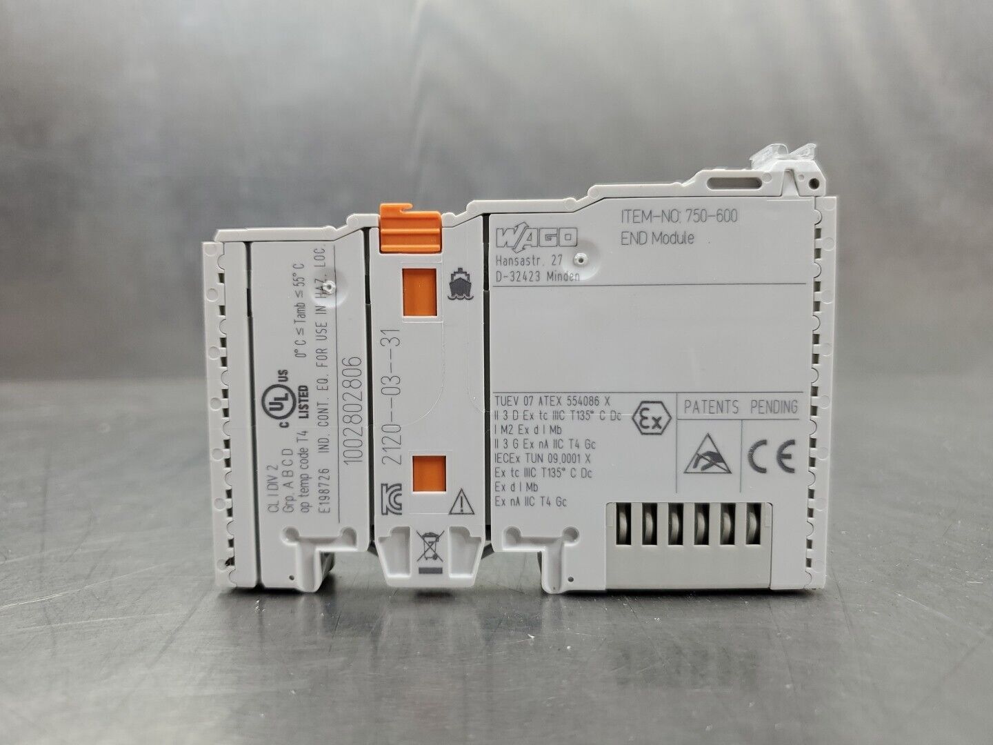 WAGO 750-600 PLC END MODULE.                                               3E-24