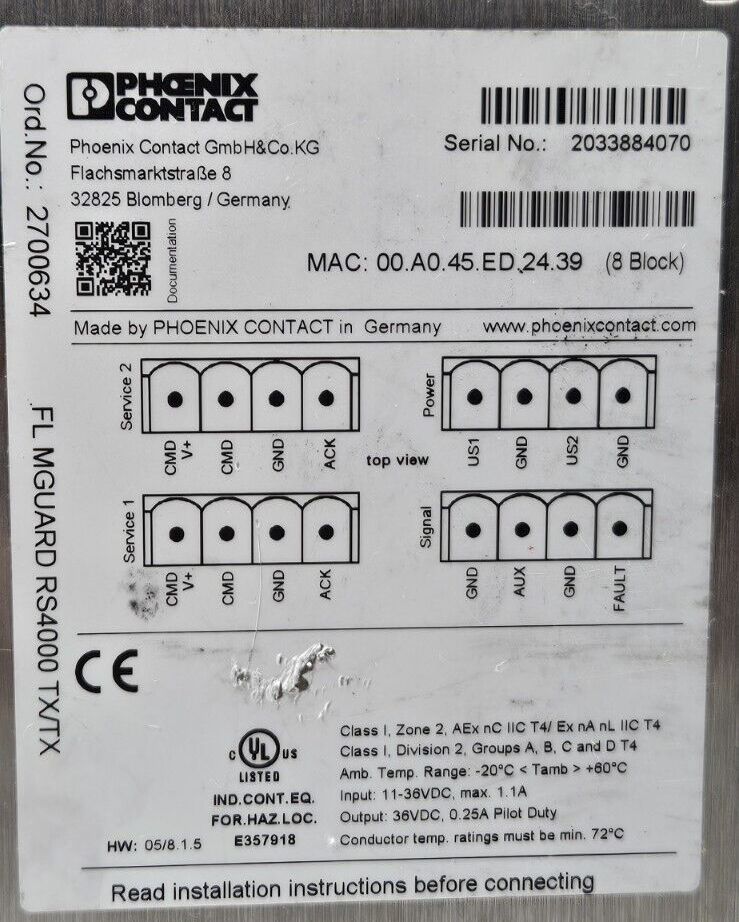 Phoenix Contact GmbH&Co.KG Industrial Ethernet Switch                   (BIN534)