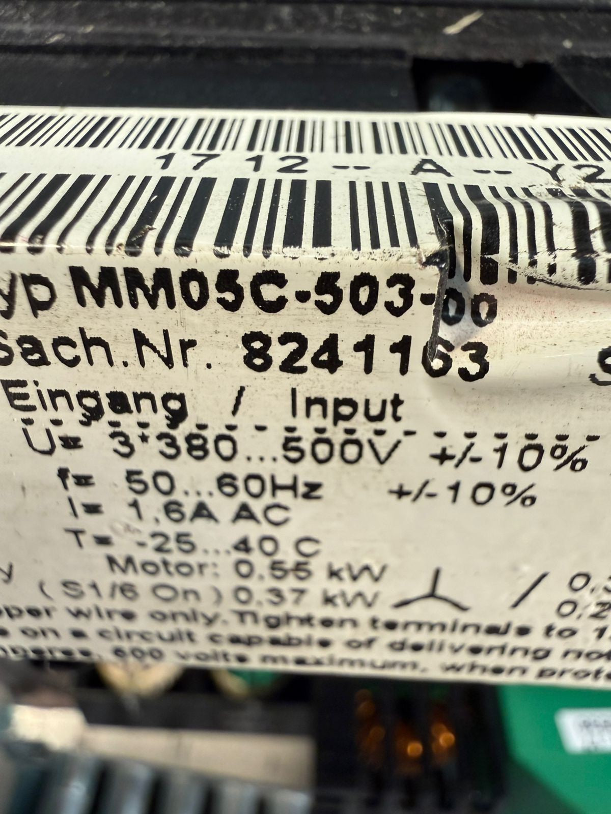 Sew Eurodrive MM05C-503-00 Movimot Control                        (3.2.3)