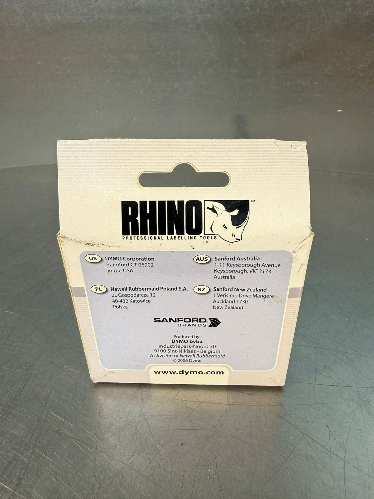 Rhino 18482 9mm x 5,5m Black on White tape Polyester               (3.1.1)