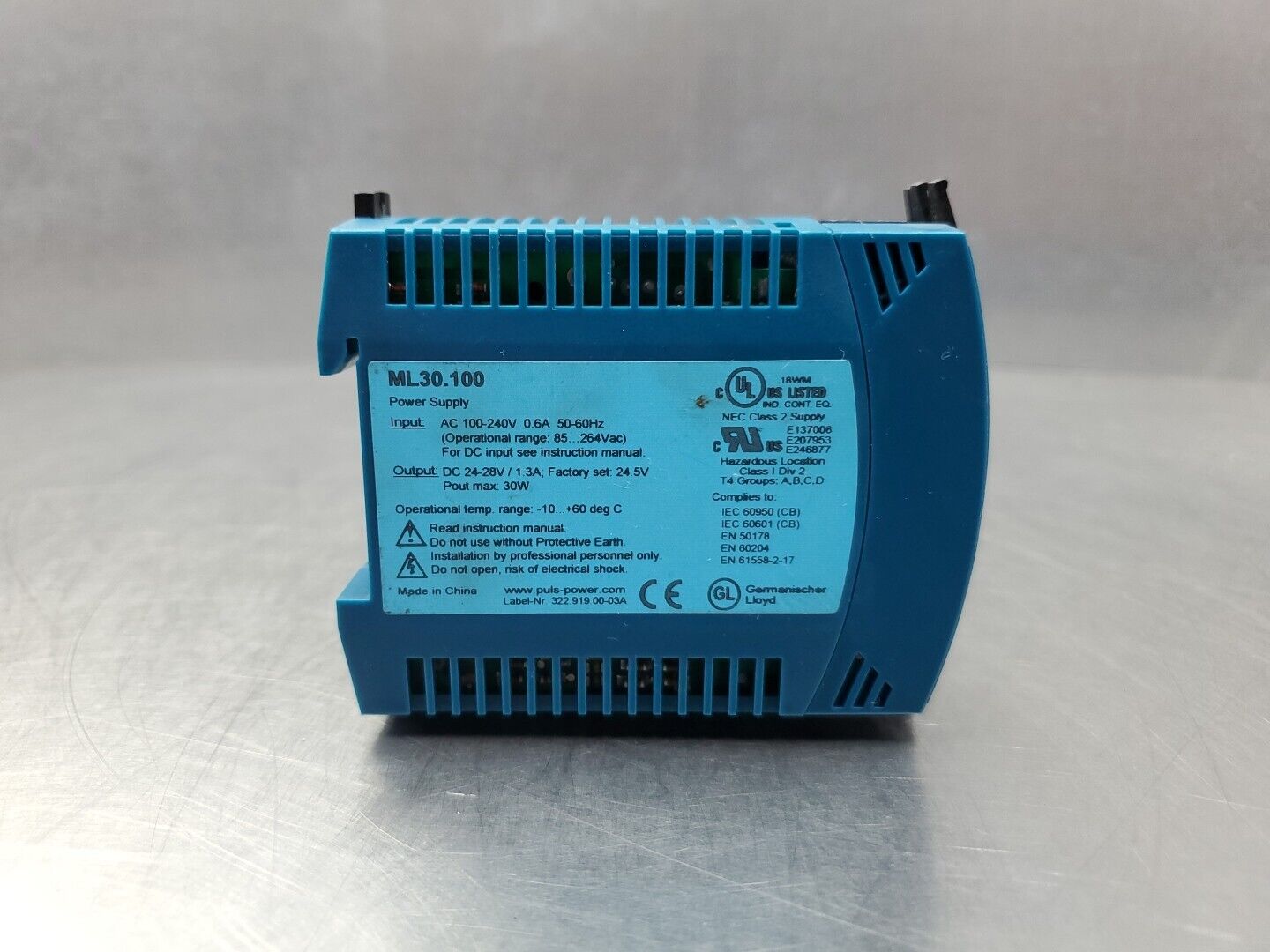PULS ML30.100 Power Supply, Output: 24-28VDC 1.3A.                         4D-41