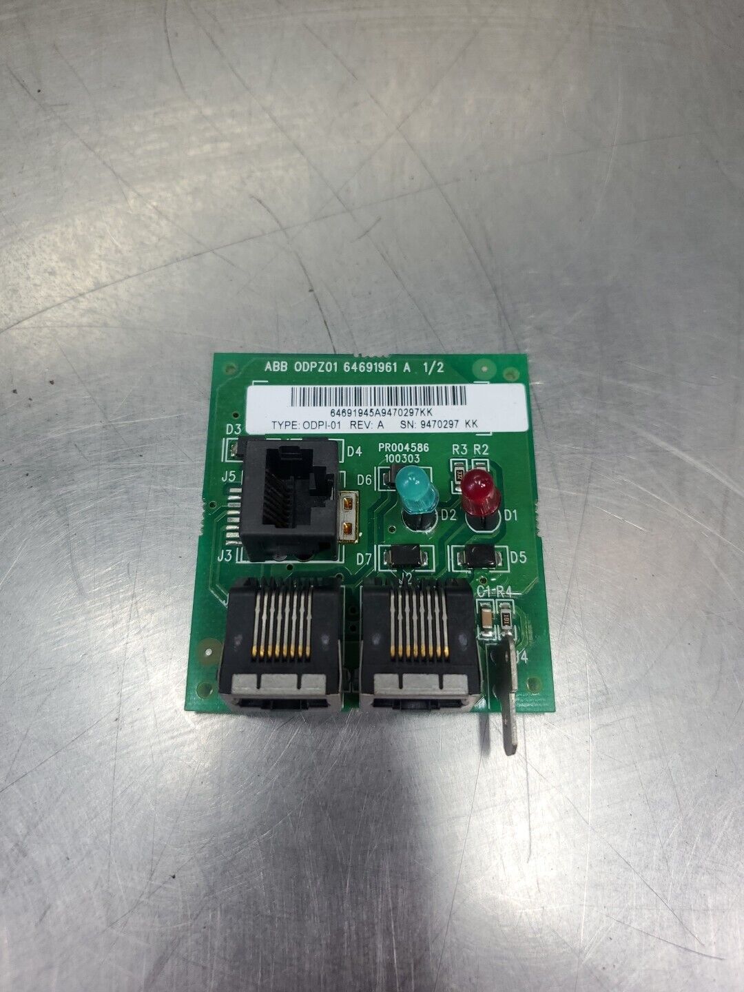 ABB ODPI-01C Rev A Ethernet Connection Circuit Board, 3-Port      3D-8