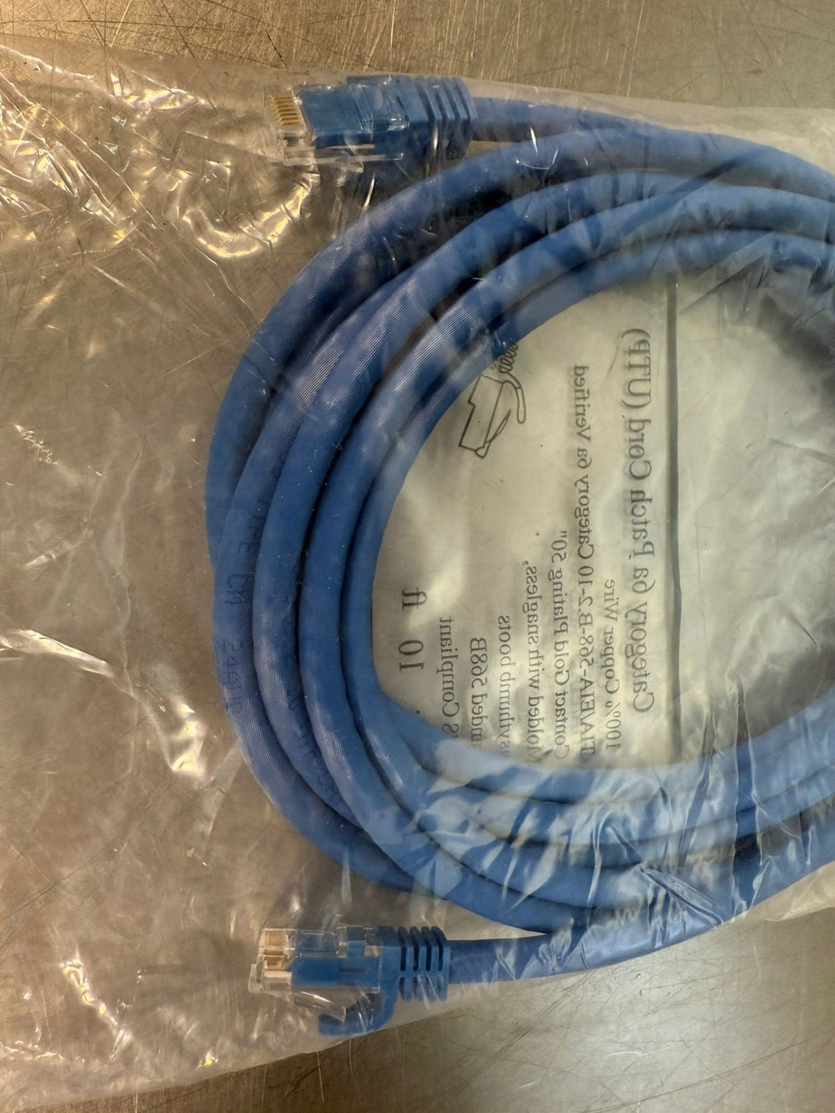 Tia/Eia 568-B.2-10 Category 6 Patch Cord 10 Ft gold plating 50"    (6.3.4)