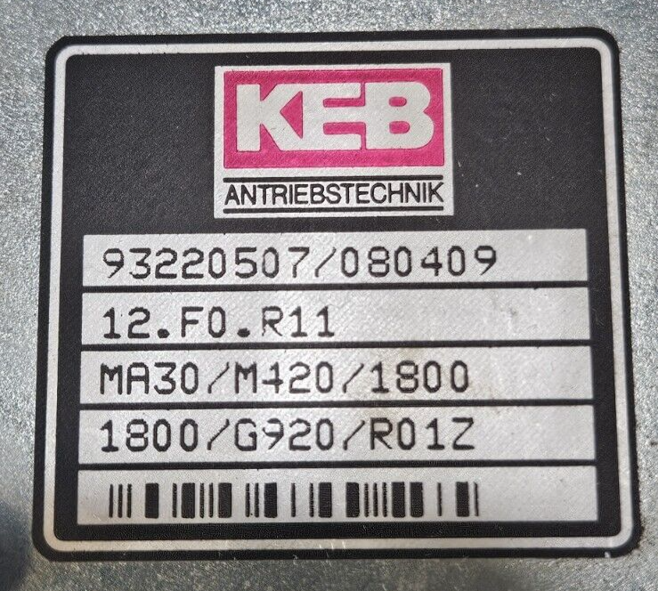 Keb Combivert 12.F0.R11 (93220507/080409) Drive                         (BIN655)