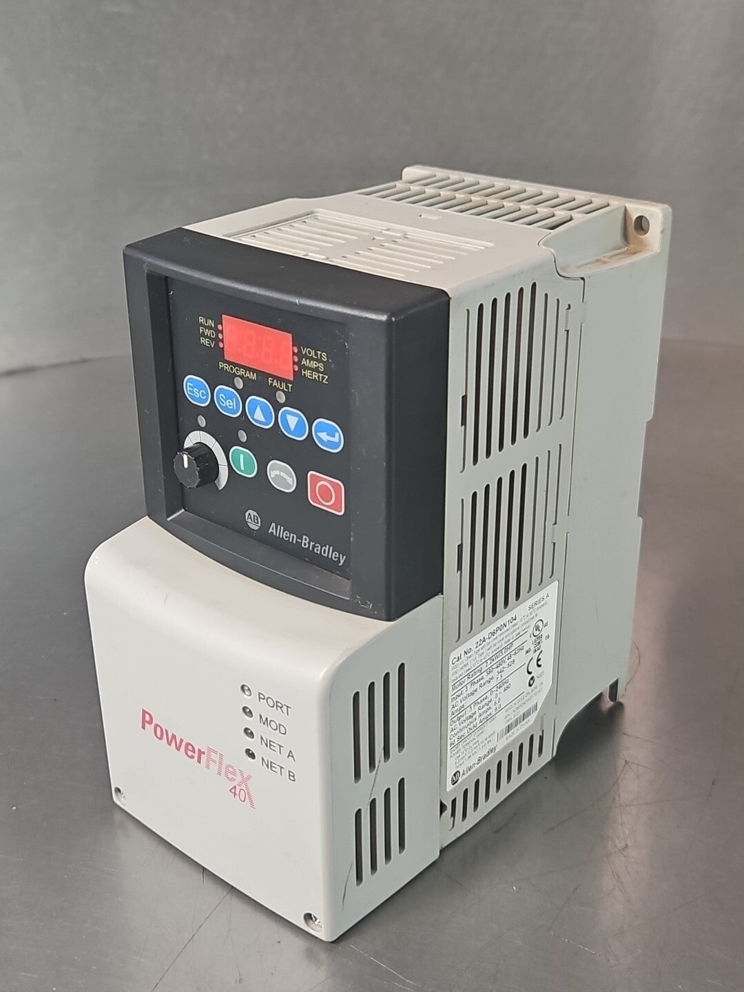 Allen Bradley 22A-D6P0N104 SerA PowerFlex 4 2.2 kW 3 Hp AC Drive.       (BIN741)